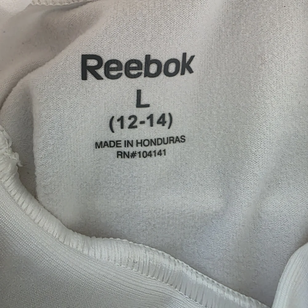 Reebok Youth L (12-14) White Playwarm Long Sleeve BreathableTop - Picture 3 of 6